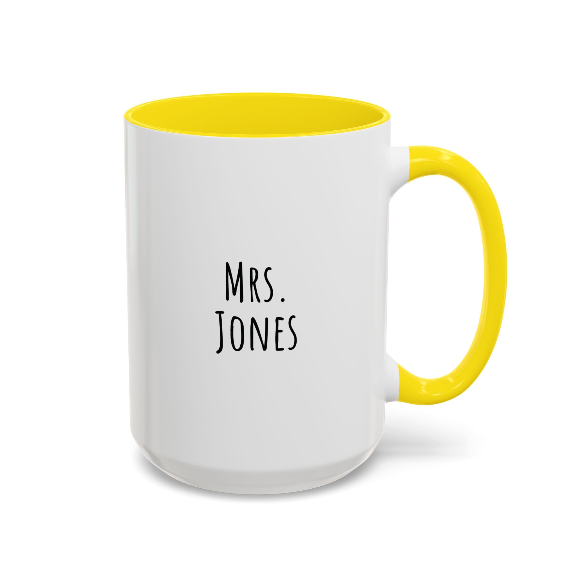 15oz personalized coffee mug with navy handle