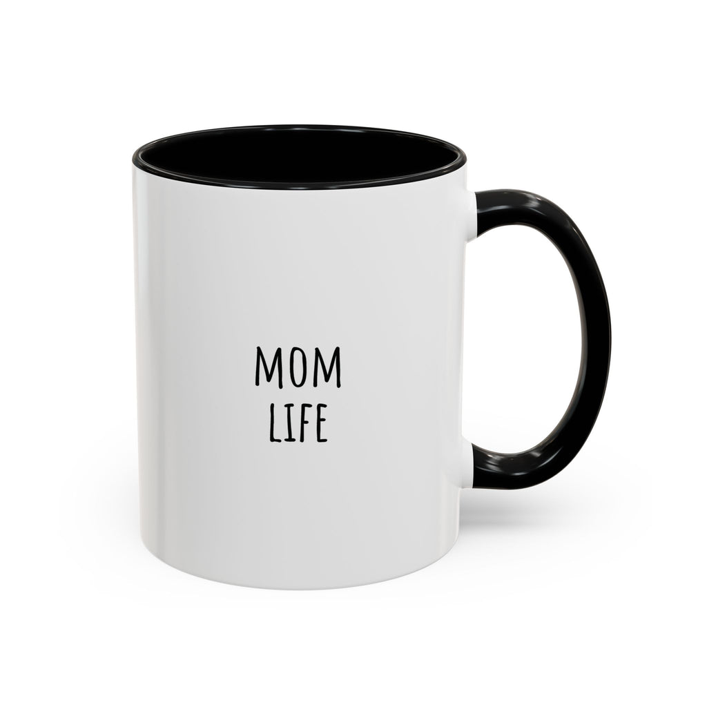 Personalized coffee mug with black handle and interior