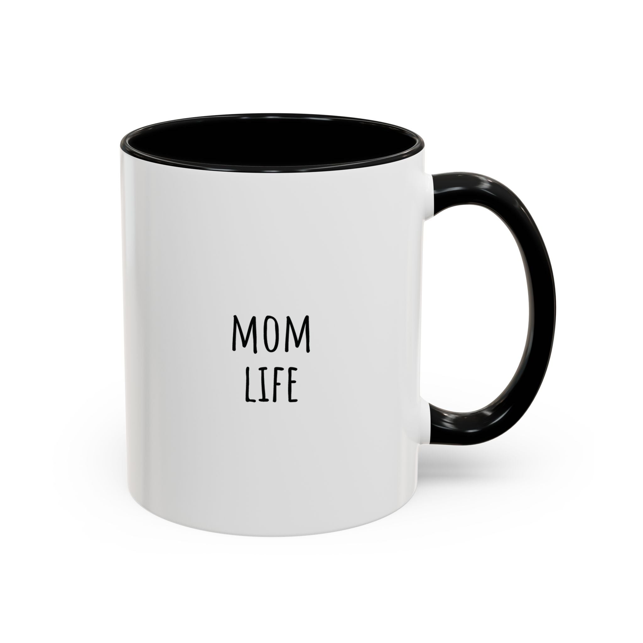 Personalized coffee mug with black handle and interior