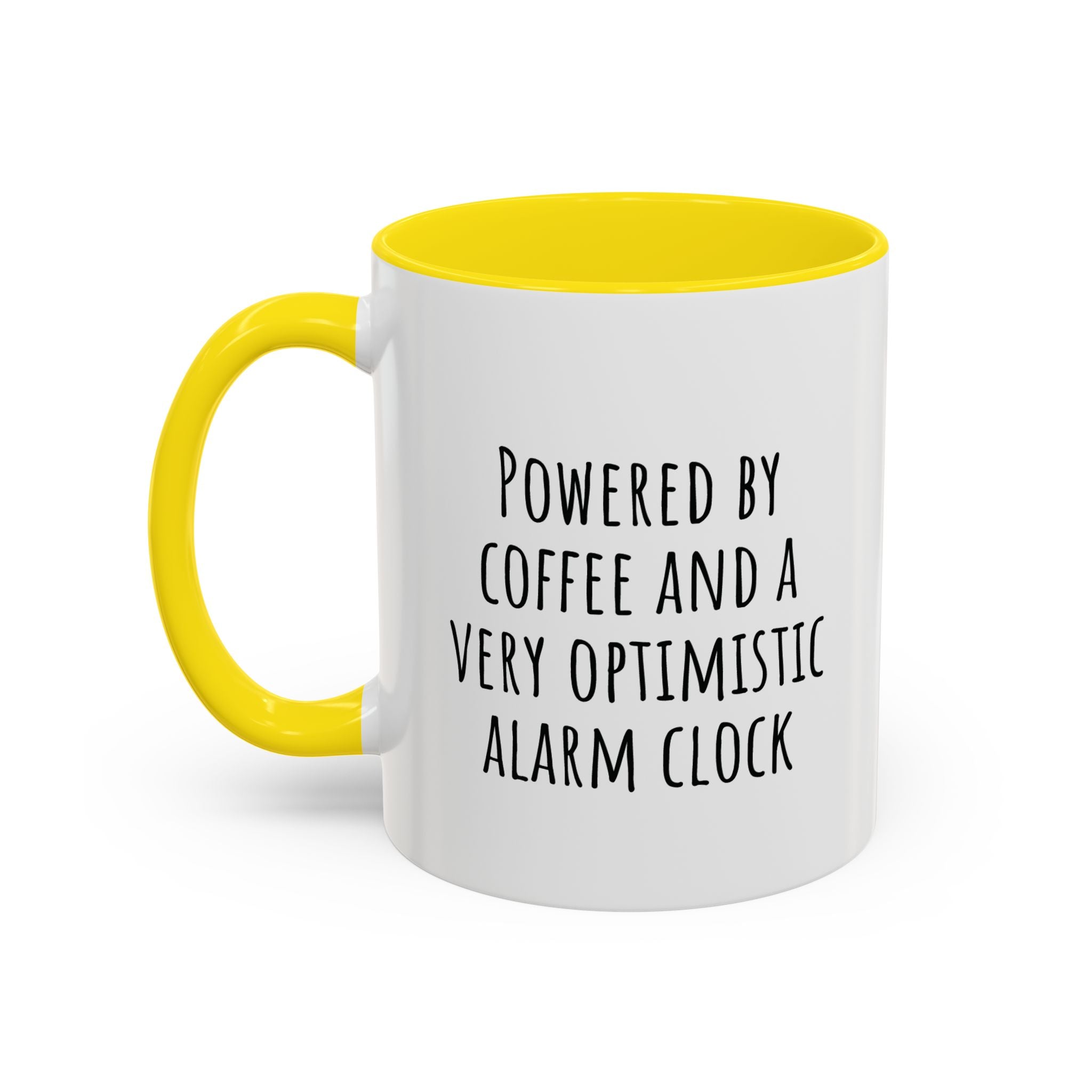Flat lay of personalized coffee mug with coffee beans