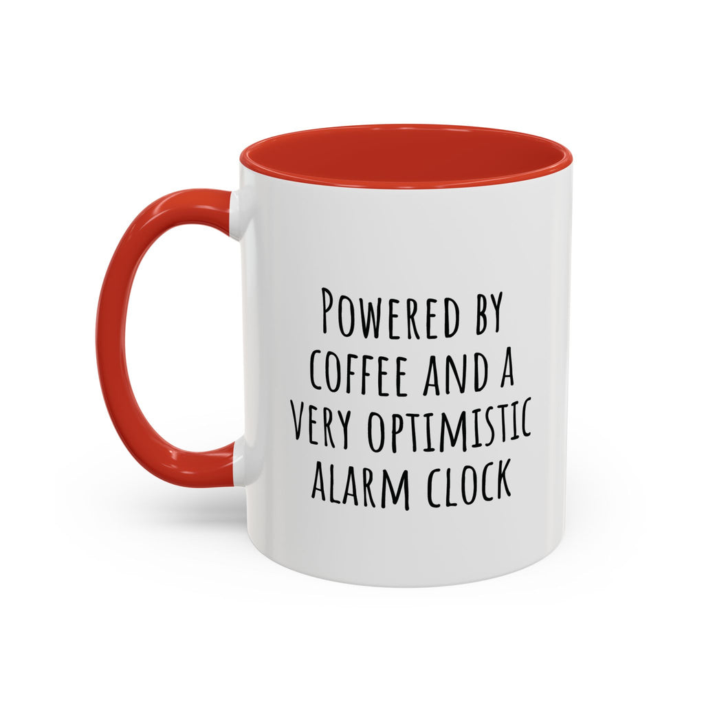 Personalized coffee mug on a desk with coffee