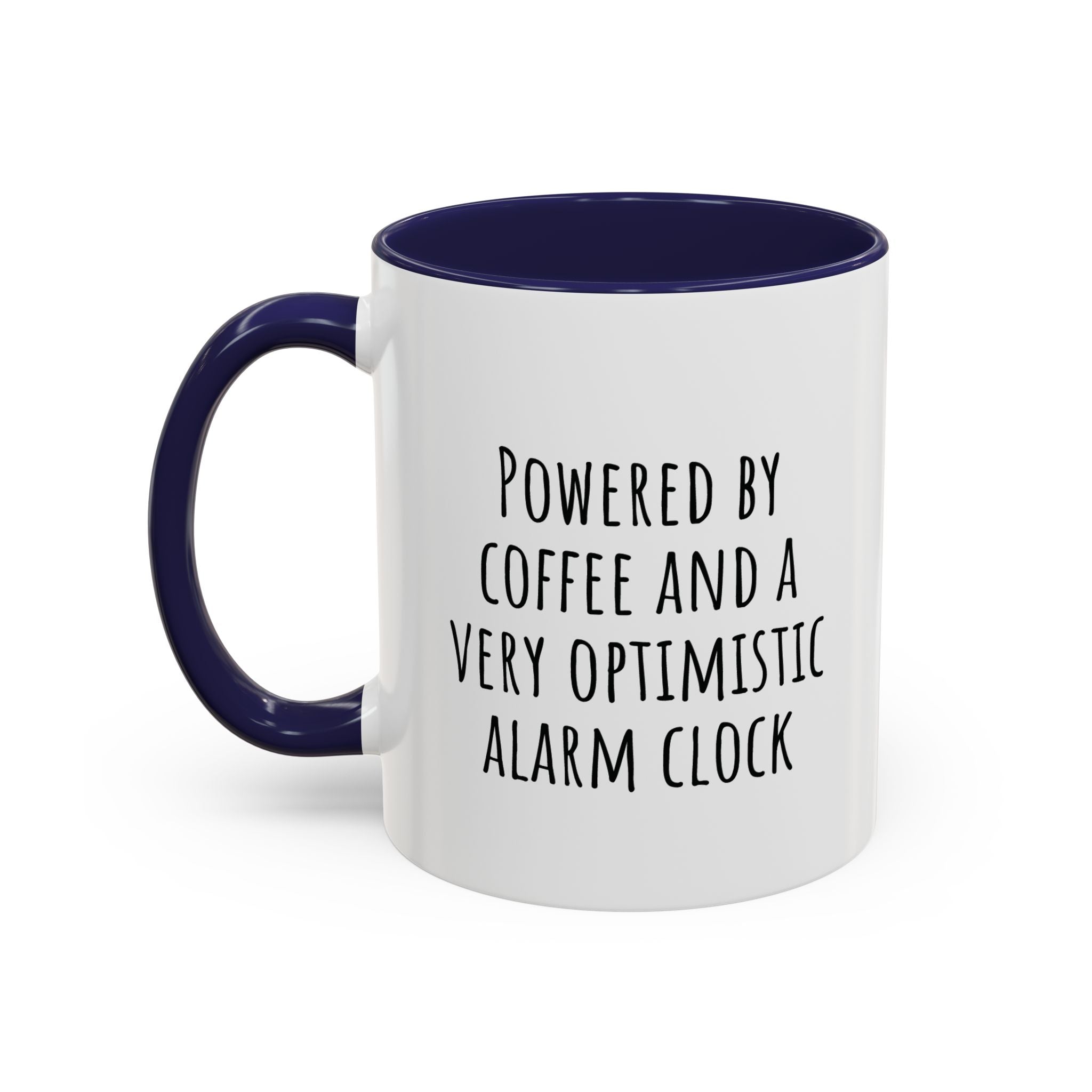 Personalized coffee mug held in hand