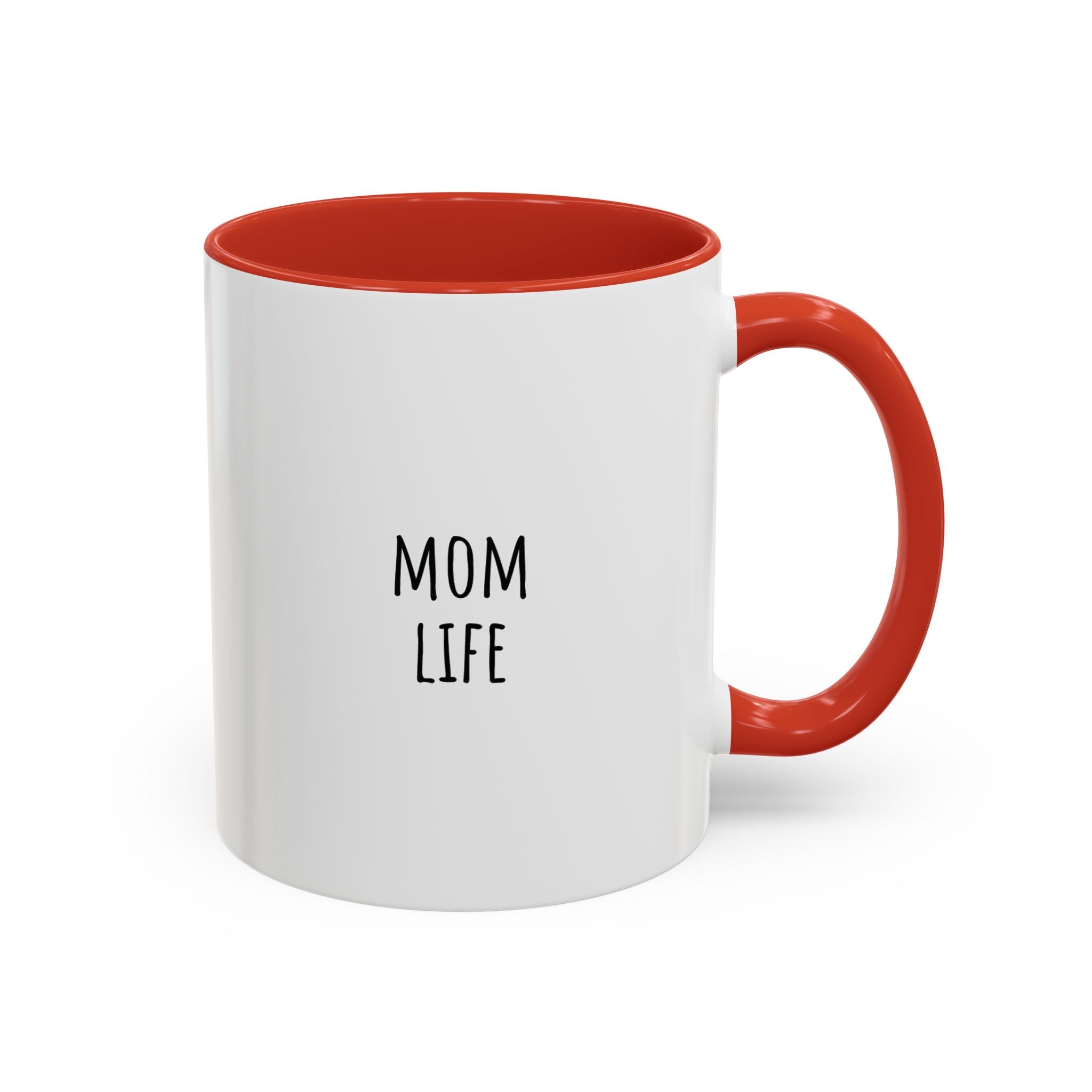 Personalized coffee mug with light blue handle and interior