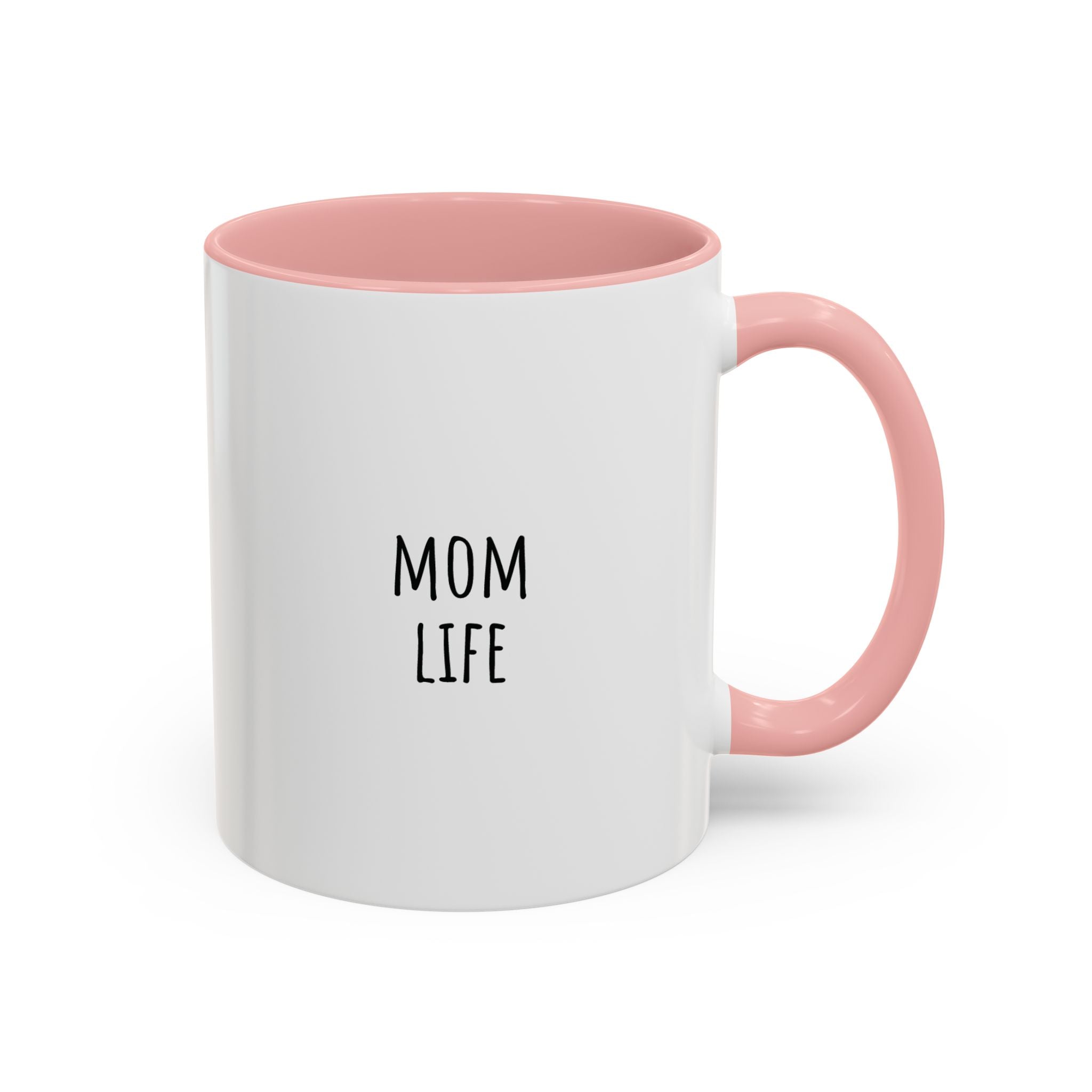 Personalized coffee mug with red handle and interior