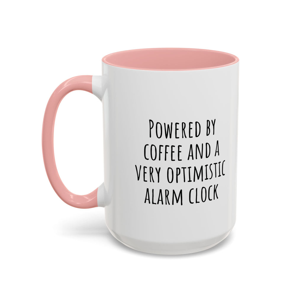 Side view of personalized coffee mug showing C-handle