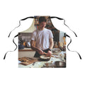 Personalized photo apron with photo of someone baking a pie in the kitchen