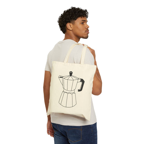 Personalized coffee decisions tote bag with bold custom quote text