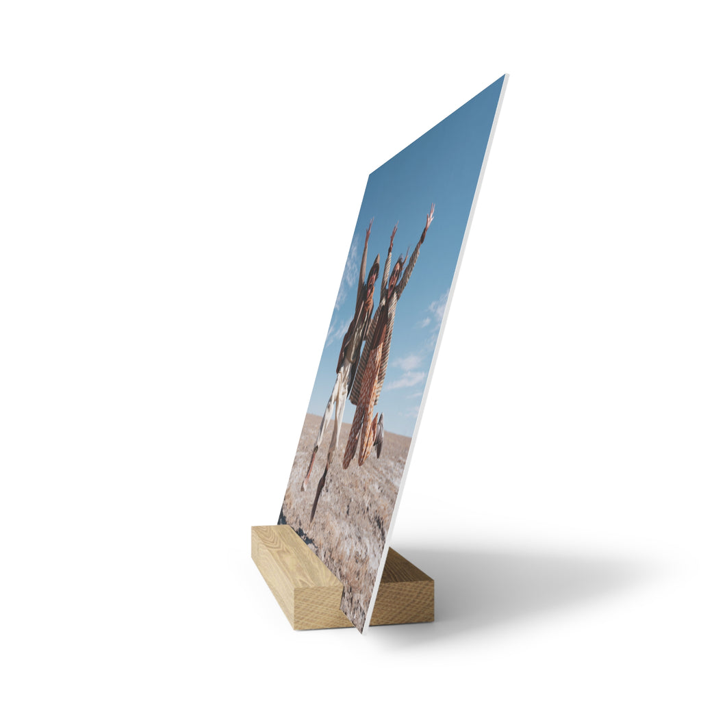 Personalized couple photo stand in the 8 by 8 inch size