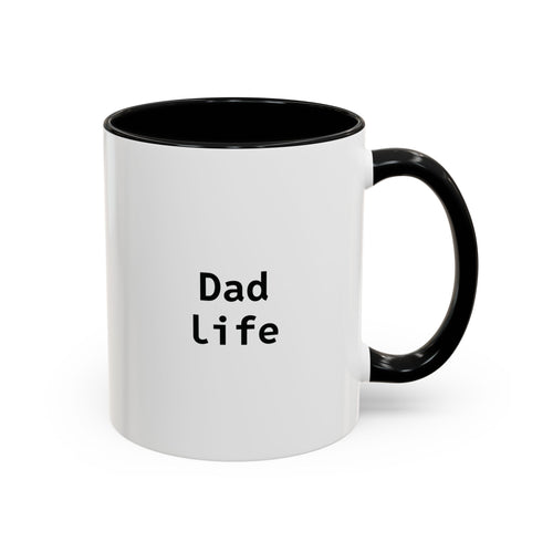 Personalized dad coffee mug with black handle and interior