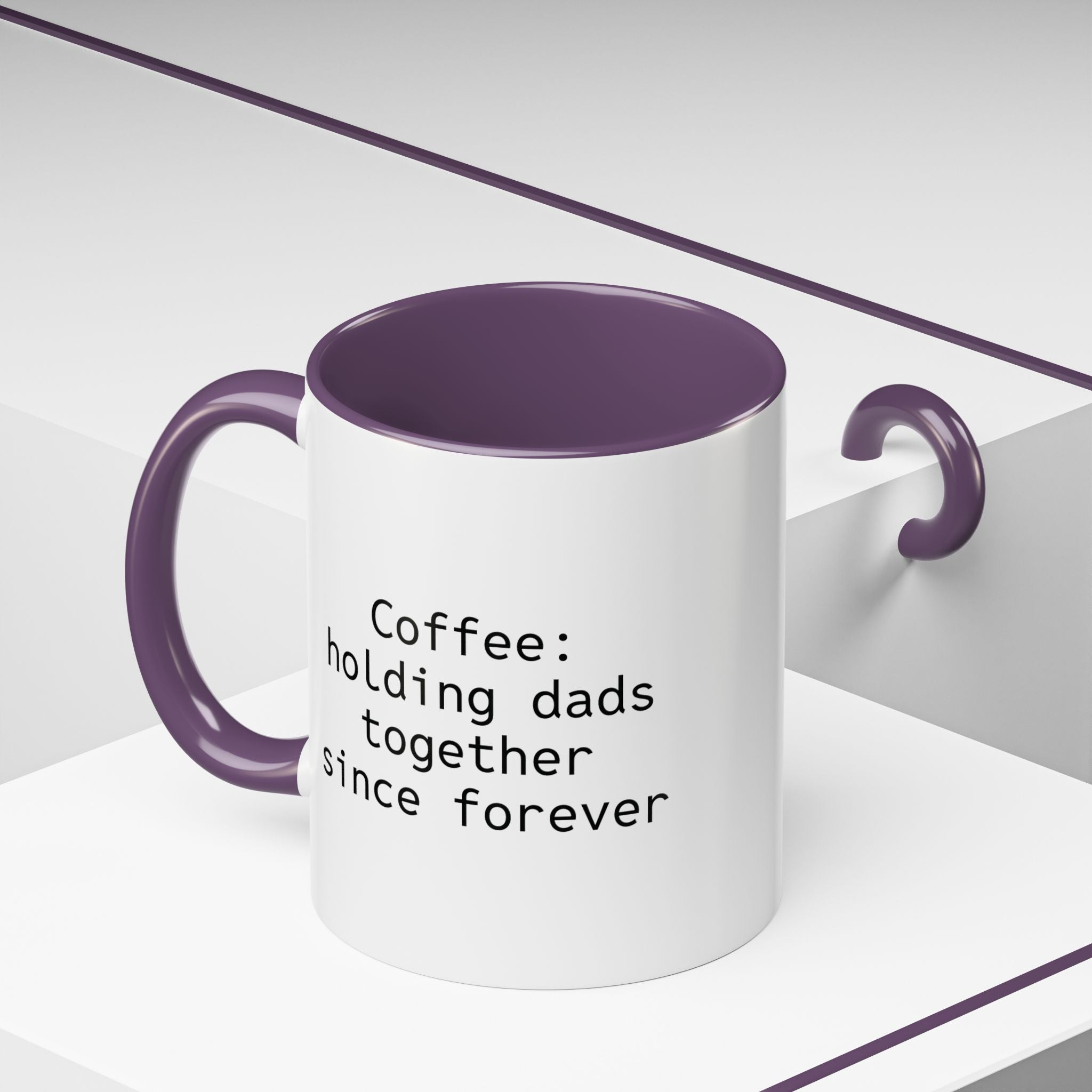 Personalized dad mug shown with gift wrap