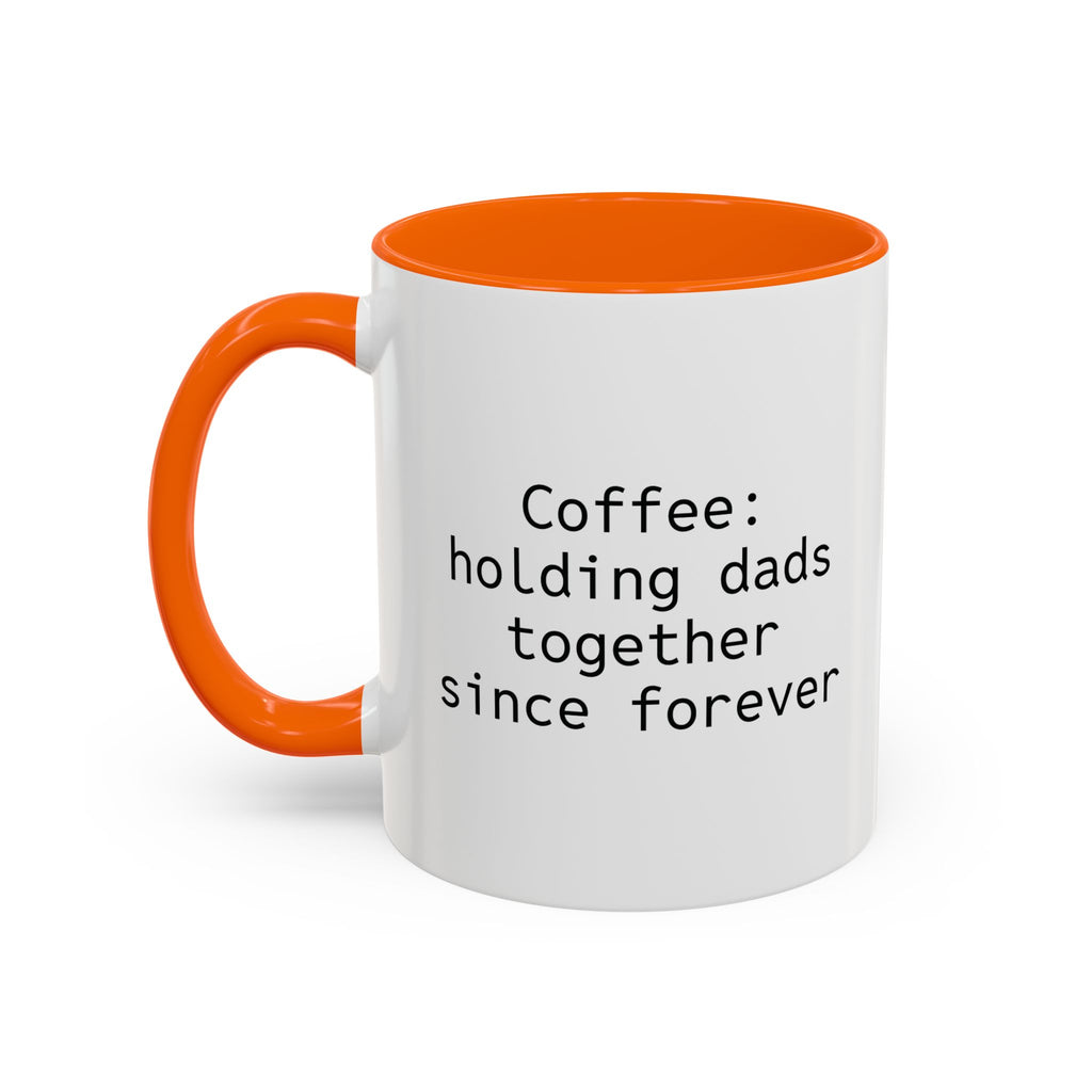 Close-up of personalized dad mug handle detail