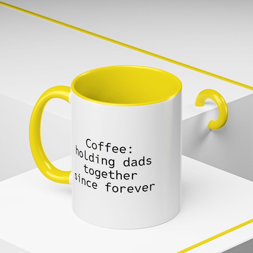 Personalized dad mug on an office desk