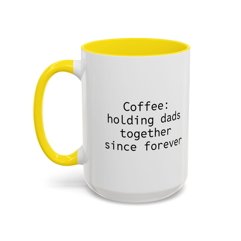 Personalized dad mug on a patio table