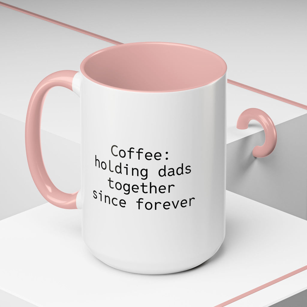 Personalized dad mug on a wooden table