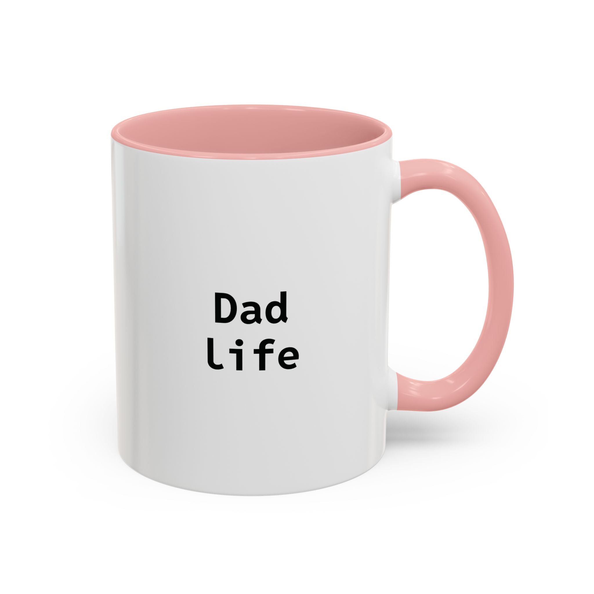 Personalized dad coffee mug with pink handle and interior
