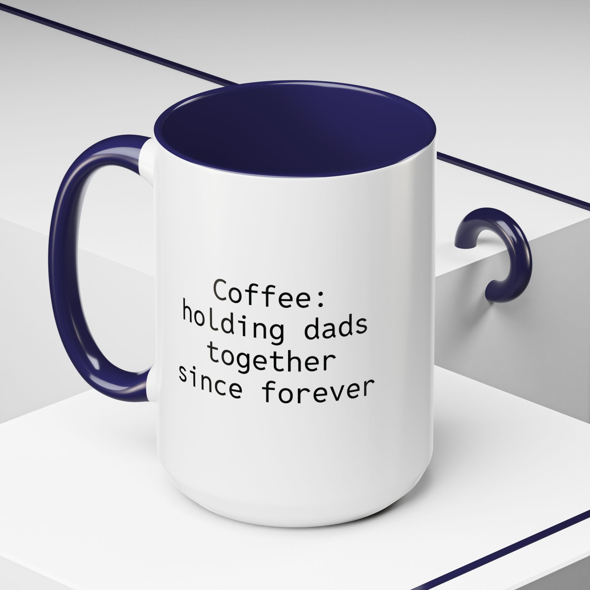 Personalized dad mug displayed on a shelf