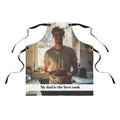 Personalized dad photo apron with photo of dad holding pancakes and My dad is the best cook text