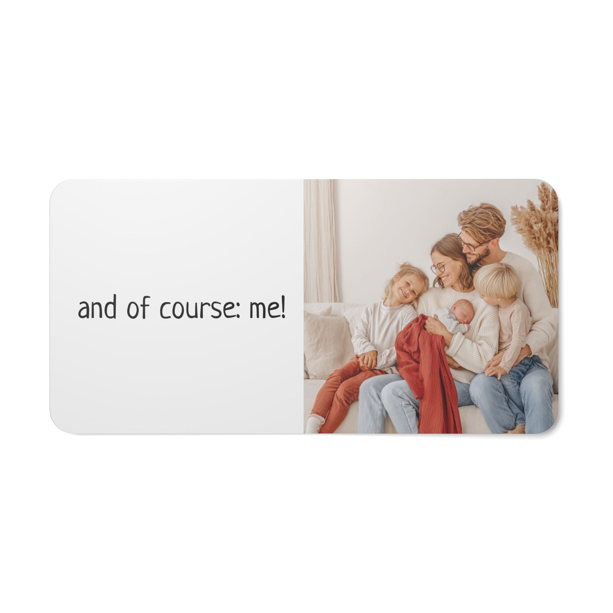 Personalized family board book held by a child