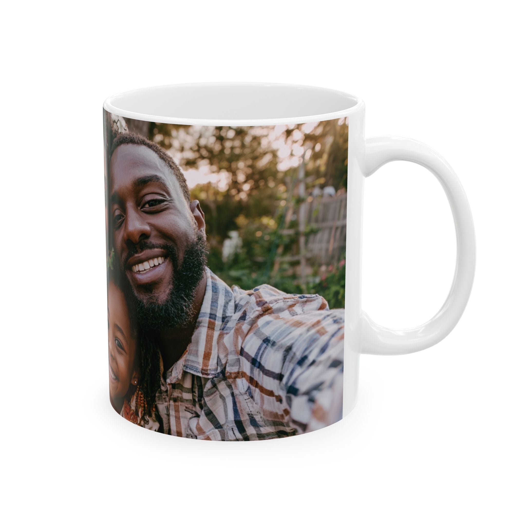 11oz and 15oz personalized family photo mug size comparison