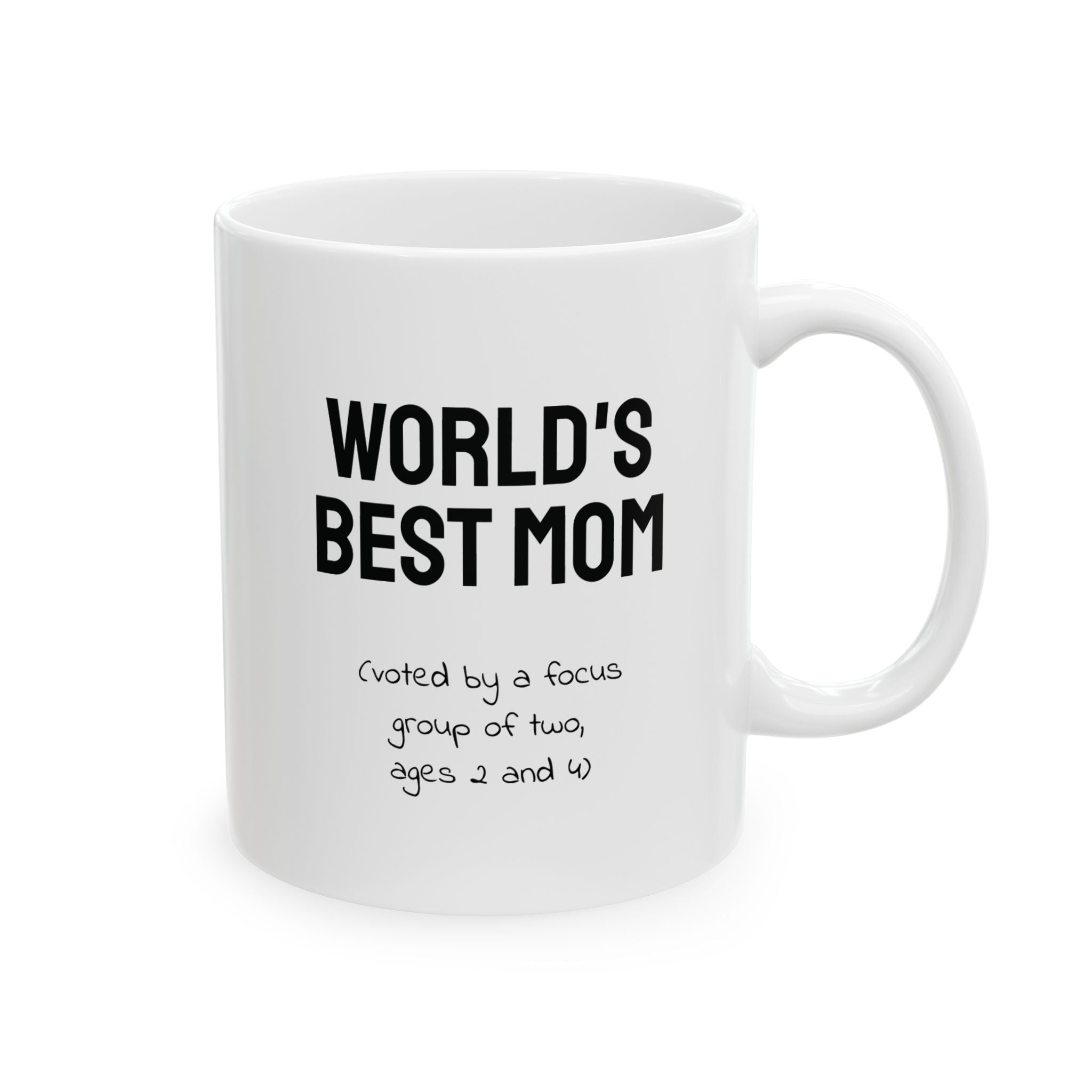 11oz and 15oz personalized family selfie photo mug size comparison