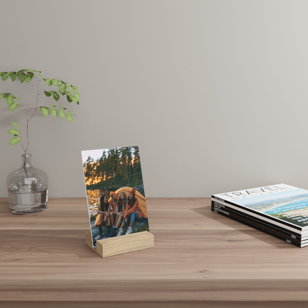 Personalized friends photo stand in the 11 by 14 inch size