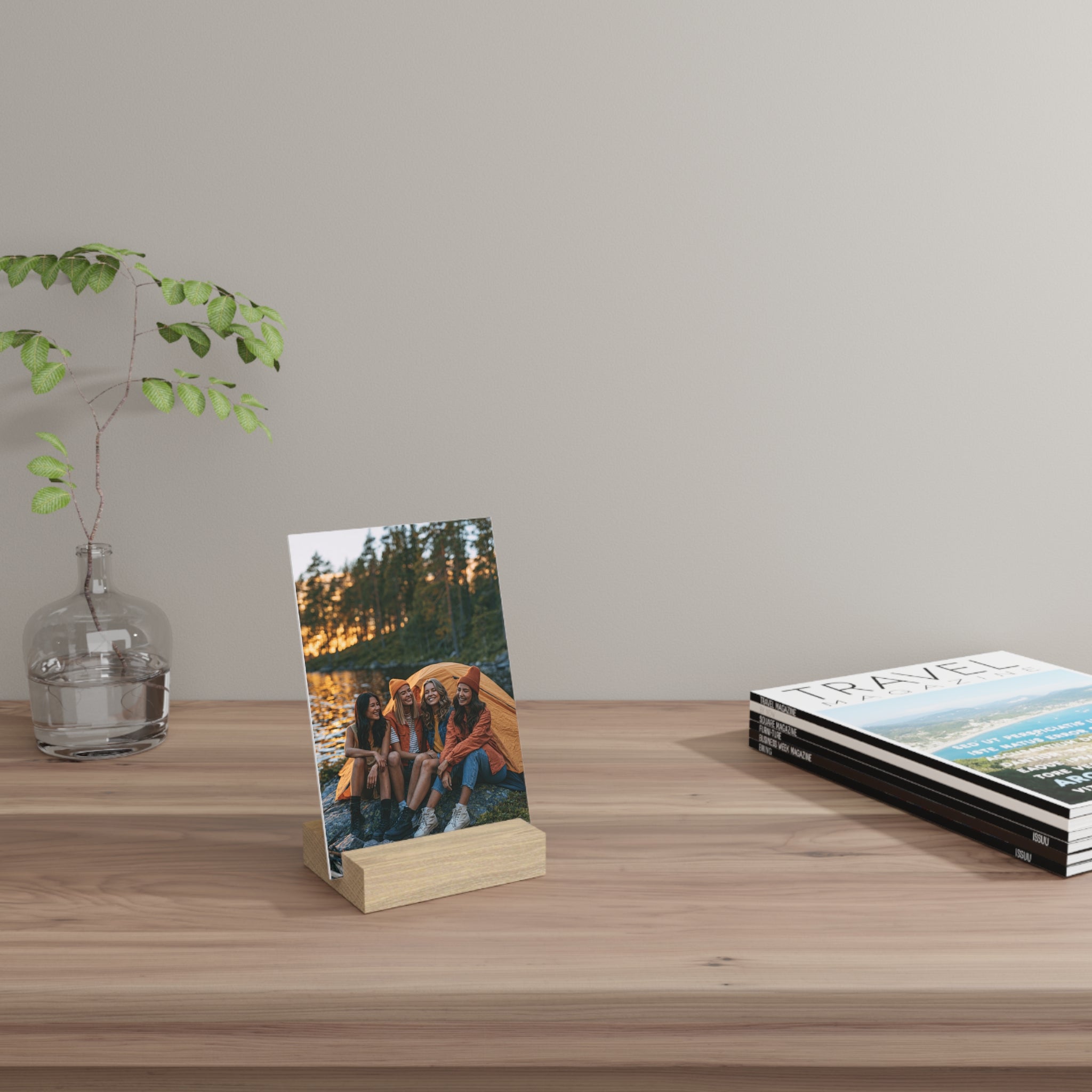 Personalized friends photo stand in the 11 by 14 inch size