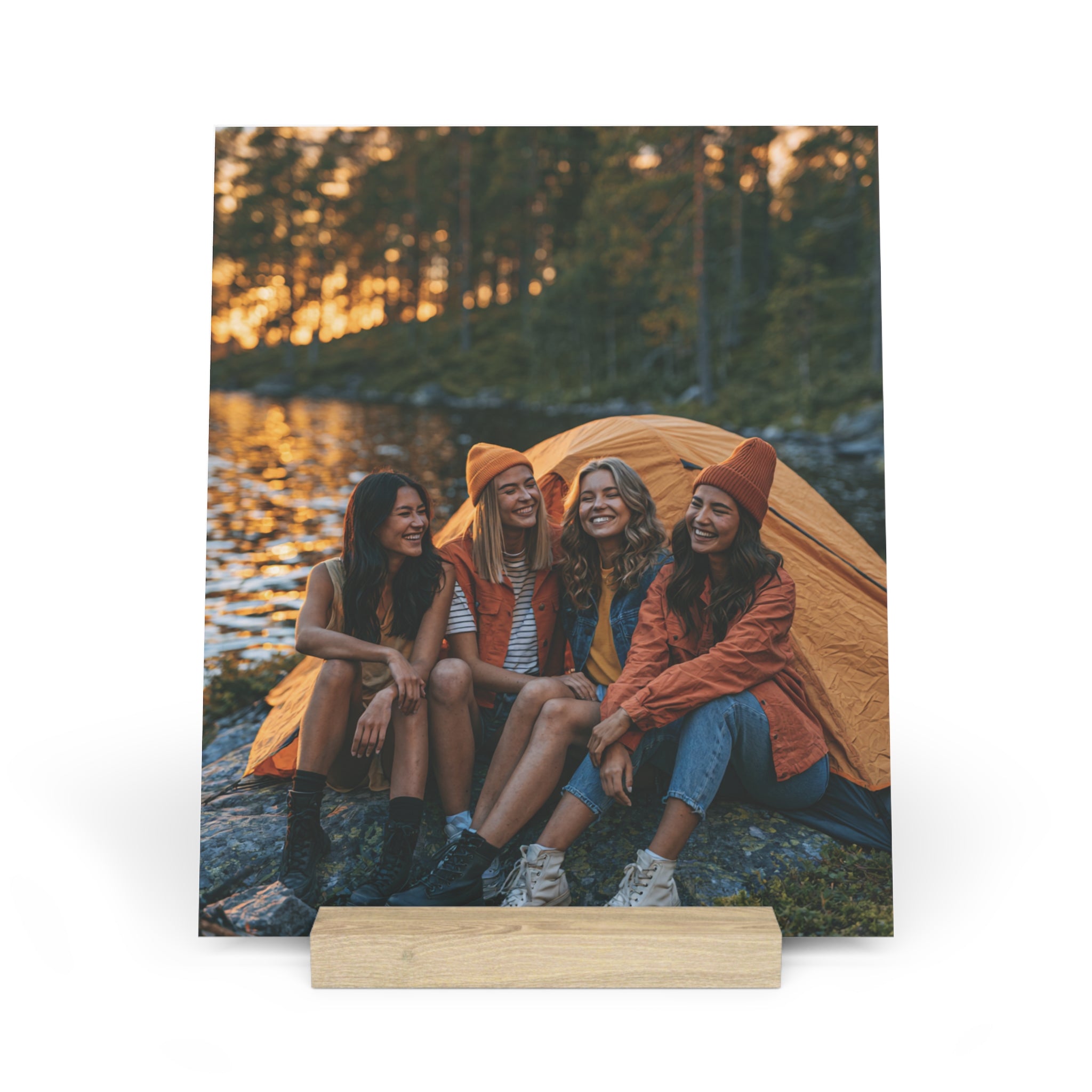Personalized friends photo stand in the 4 by 6 inch size