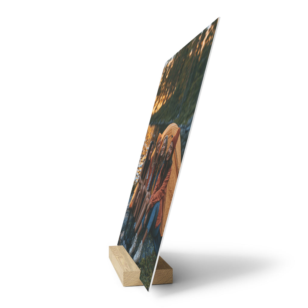 Personalized friends photo stand next to houseplants