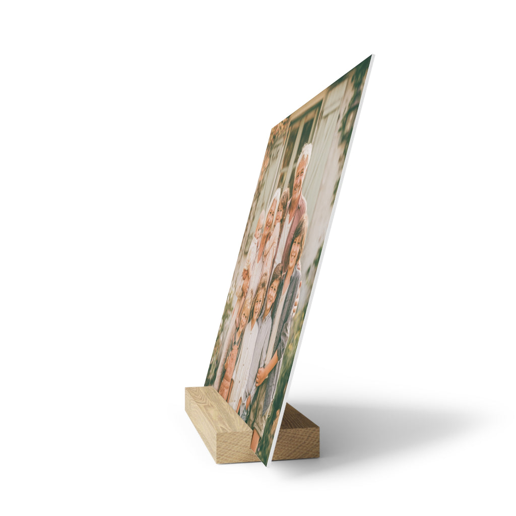 Personalized grandparents photo stand in the 8 by 8 inch size