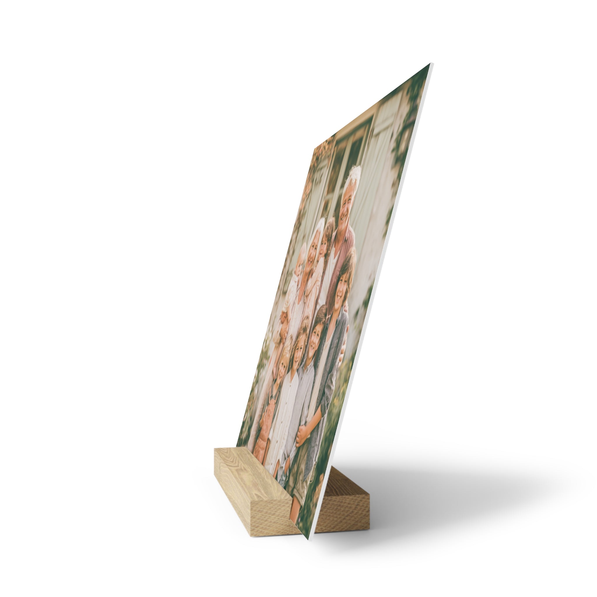 Personalized grandparents photo stand in the 8 by 8 inch size