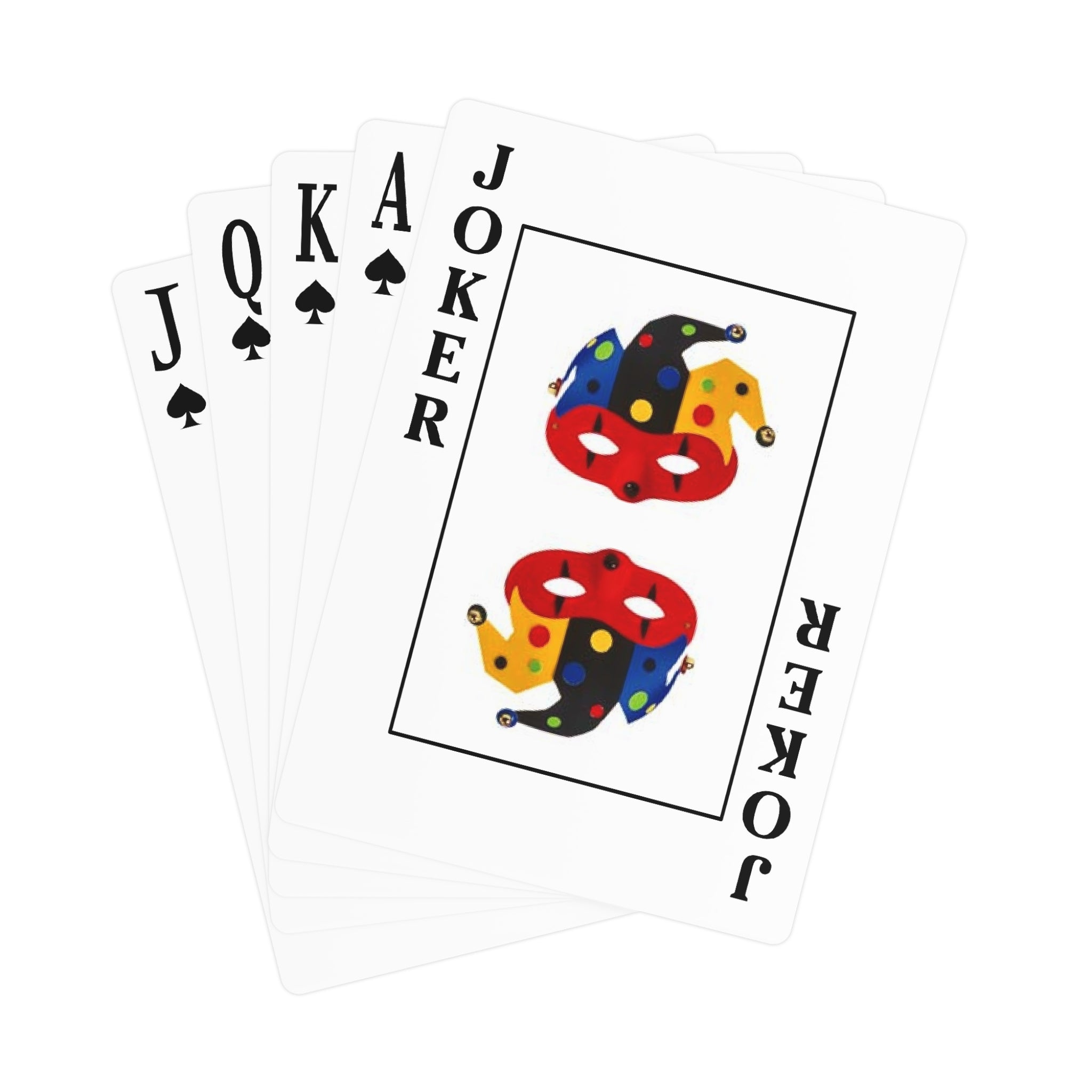 Close-up of glossy print detail on personalized playing card