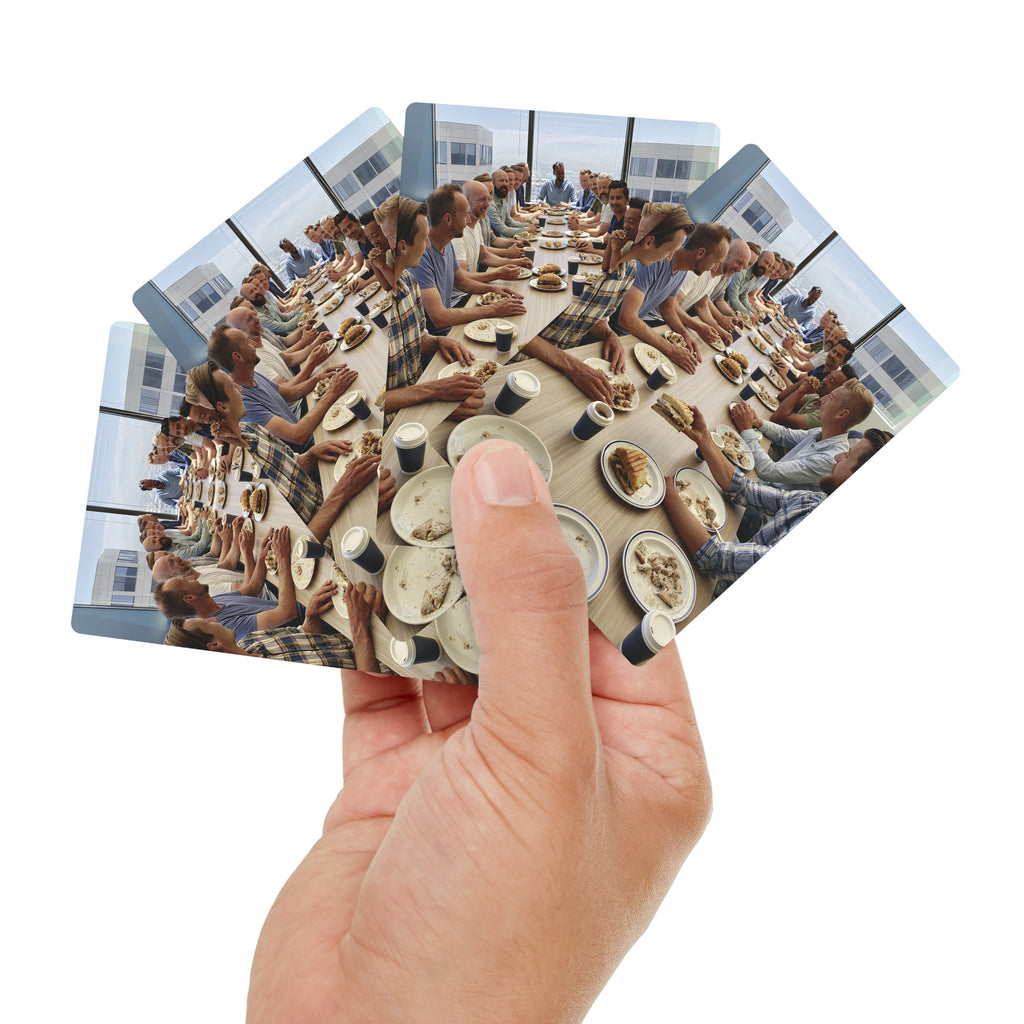 Personalized playing cards on a game table