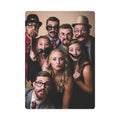 Personalized playing card with photo booth party photo of friends with mustache props