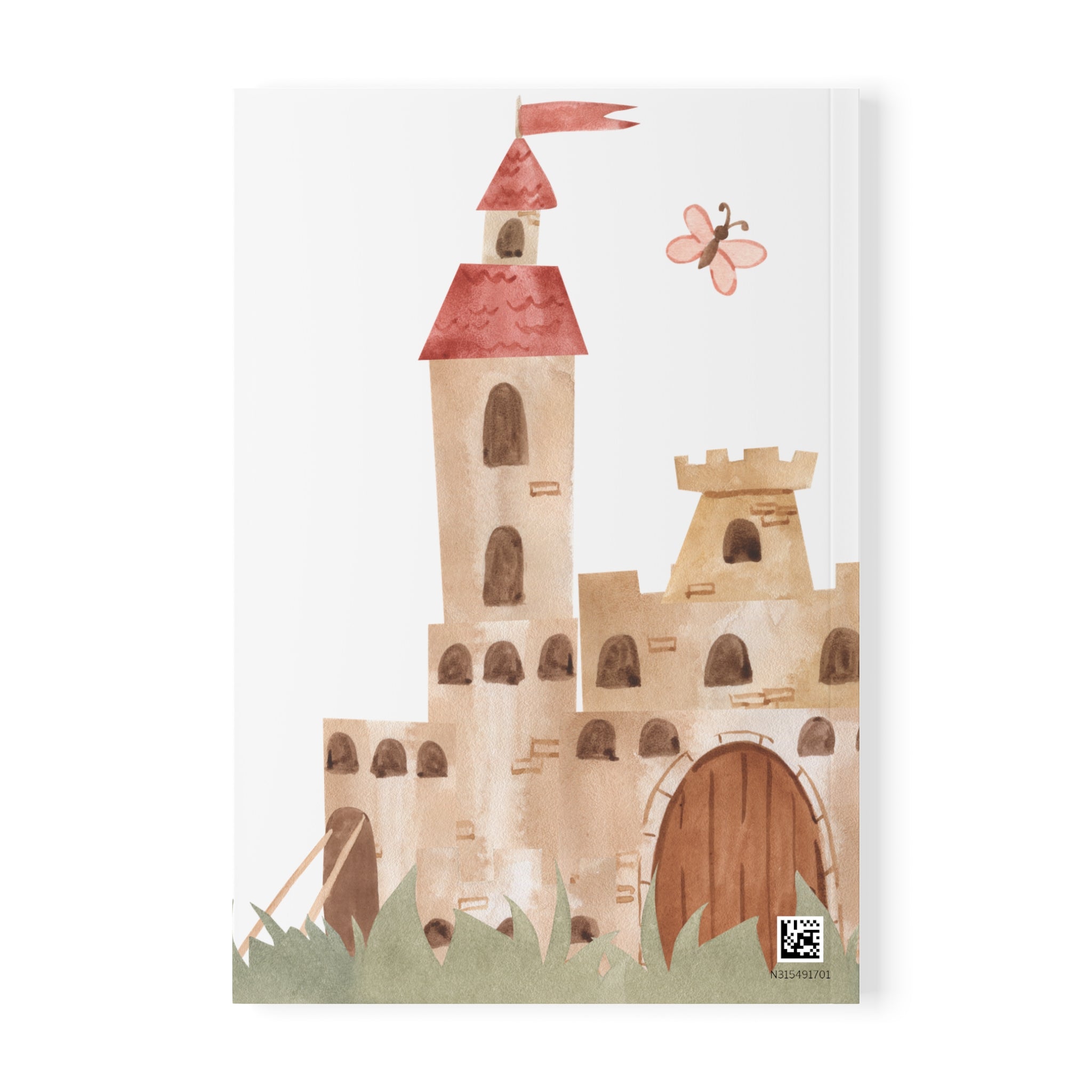 Personalized princess notebook back cover with barcode