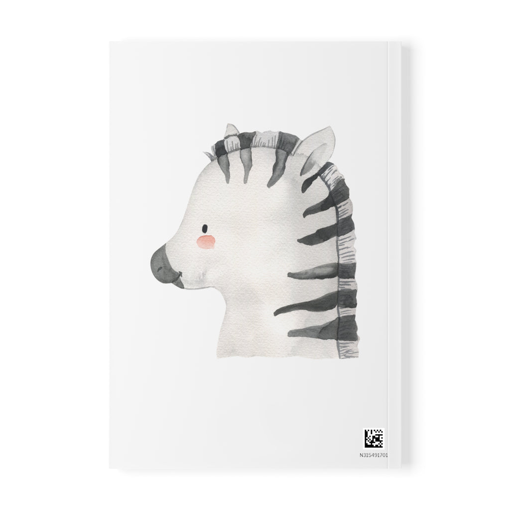 Personalized safari animals notebook back cover with barcode