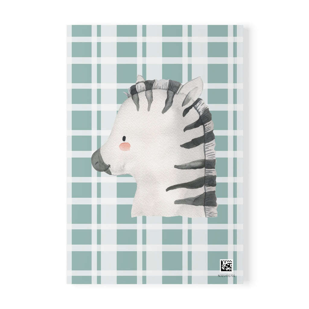 Personalized safari plaid notebook back cover with barcode