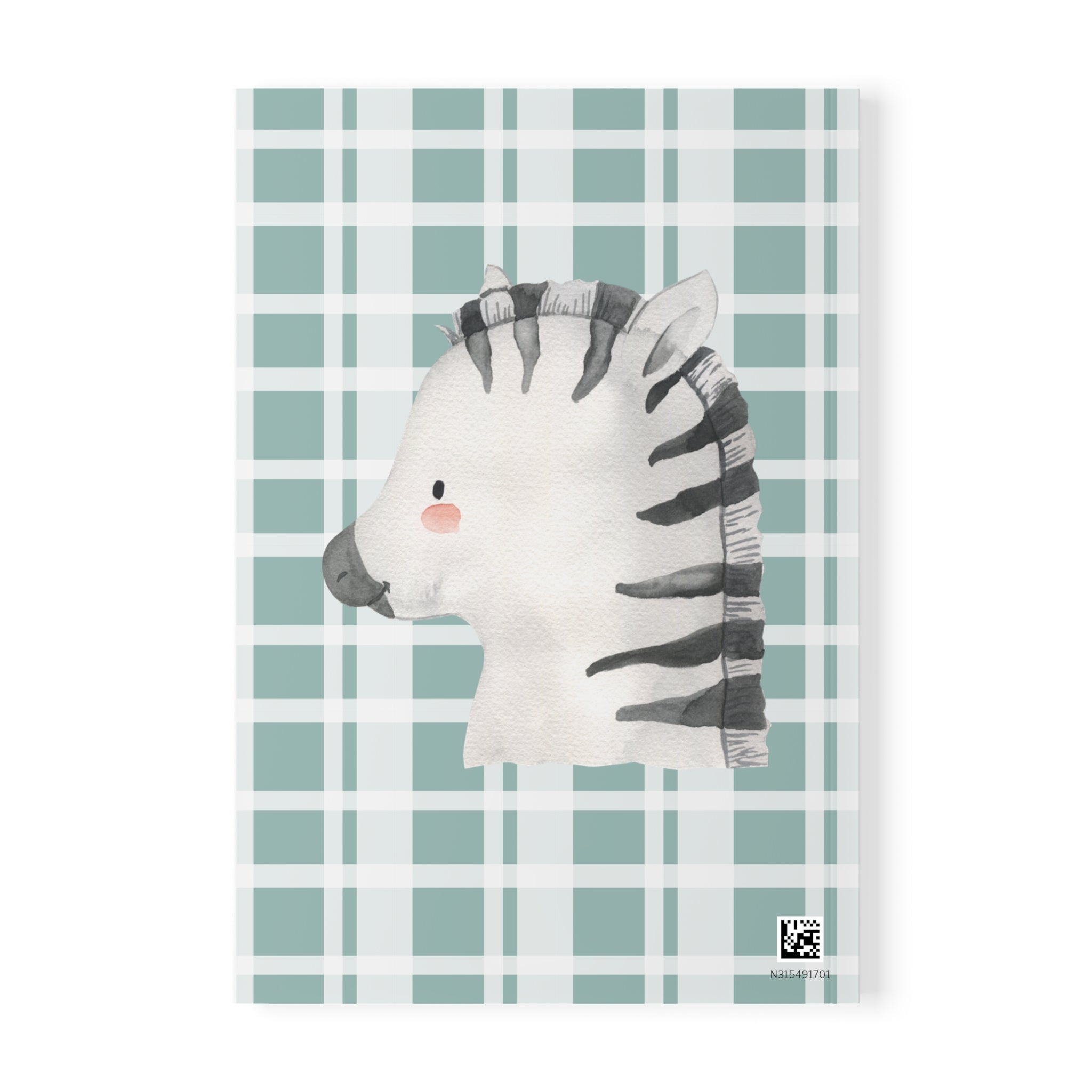 Personalized safari plaid notebook back cover with barcode