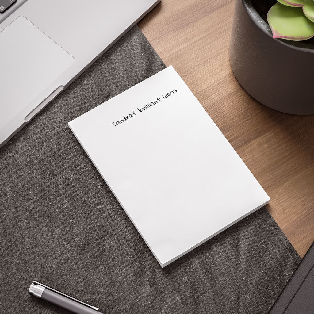 Personalized sticky note pad 8x6 inch with custom name and message