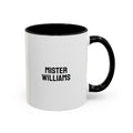 Personalized teacher coffee mug with black handle and interior
