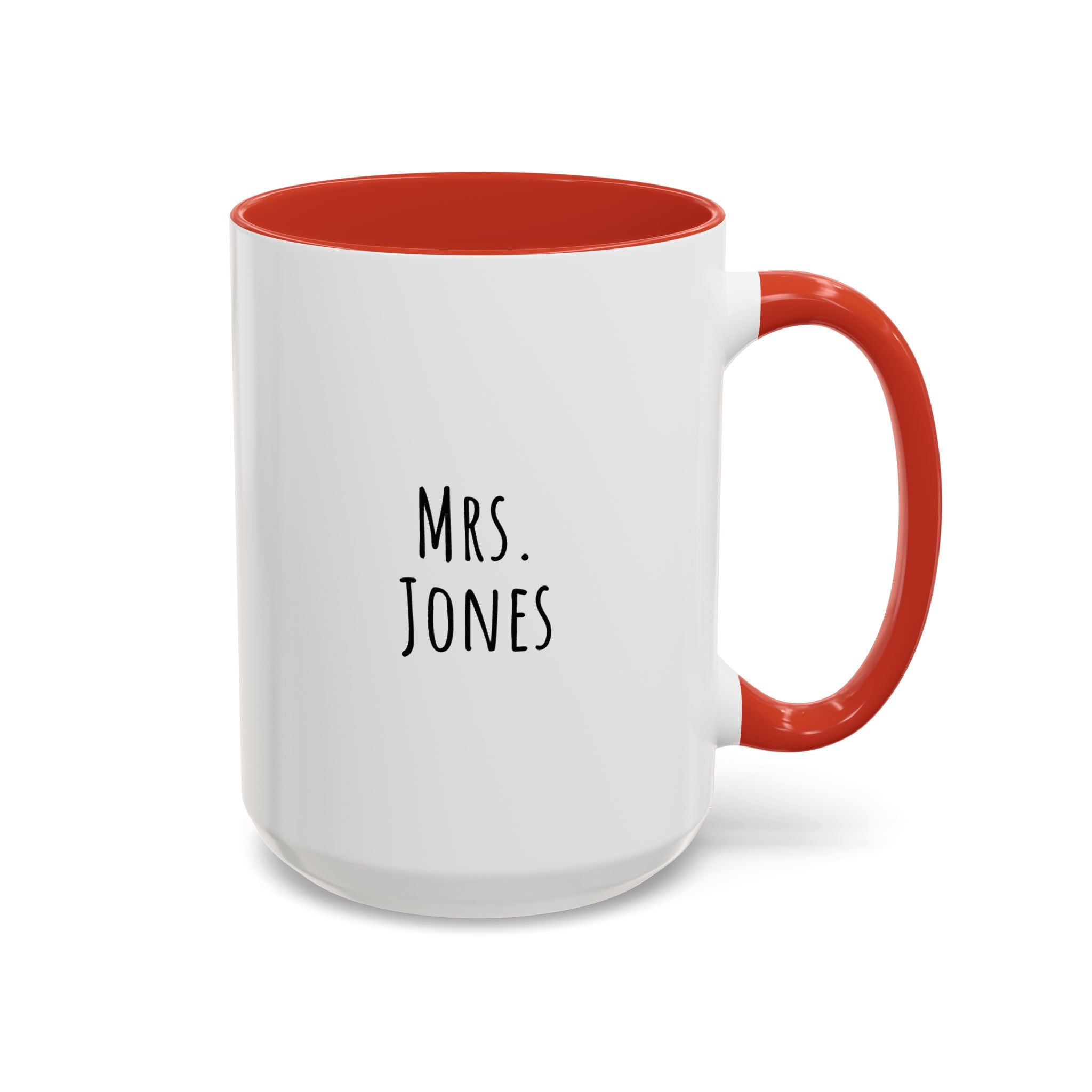 Personalized teacher mug shown in gift box packaging