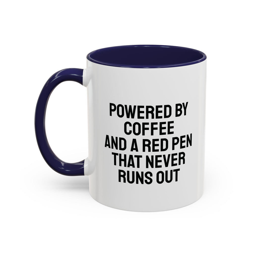Personalized teacher coffee mug held in hand