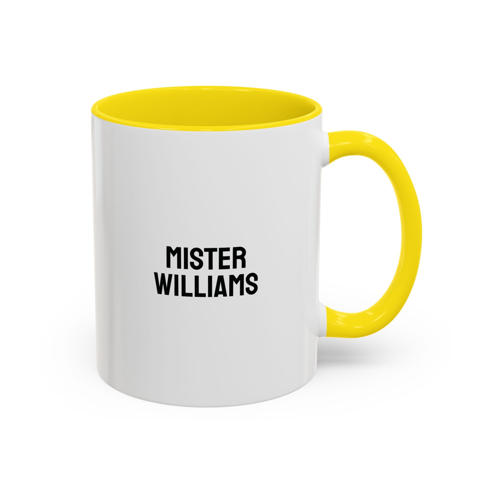 Personalized teacher coffee mug with light green handle and interior