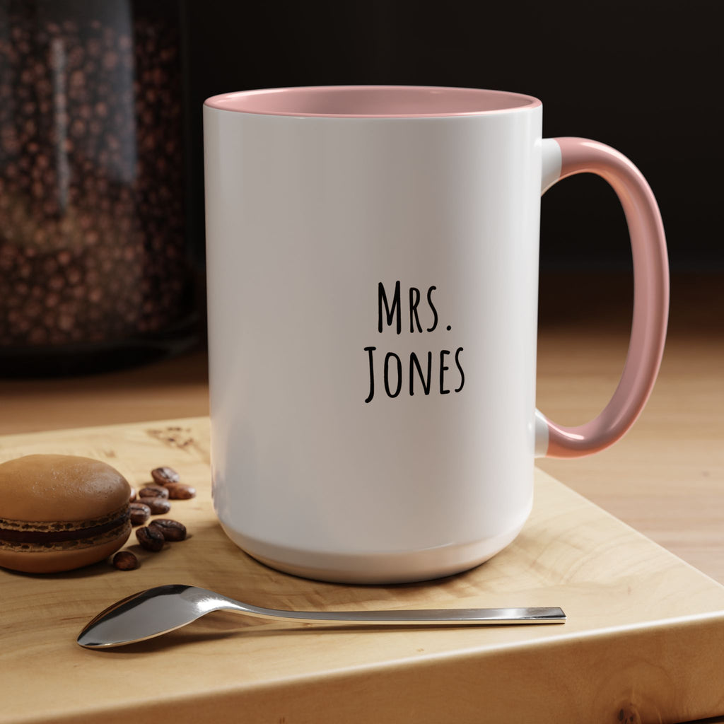 11oz and 15oz personalized teacher mug size comparison