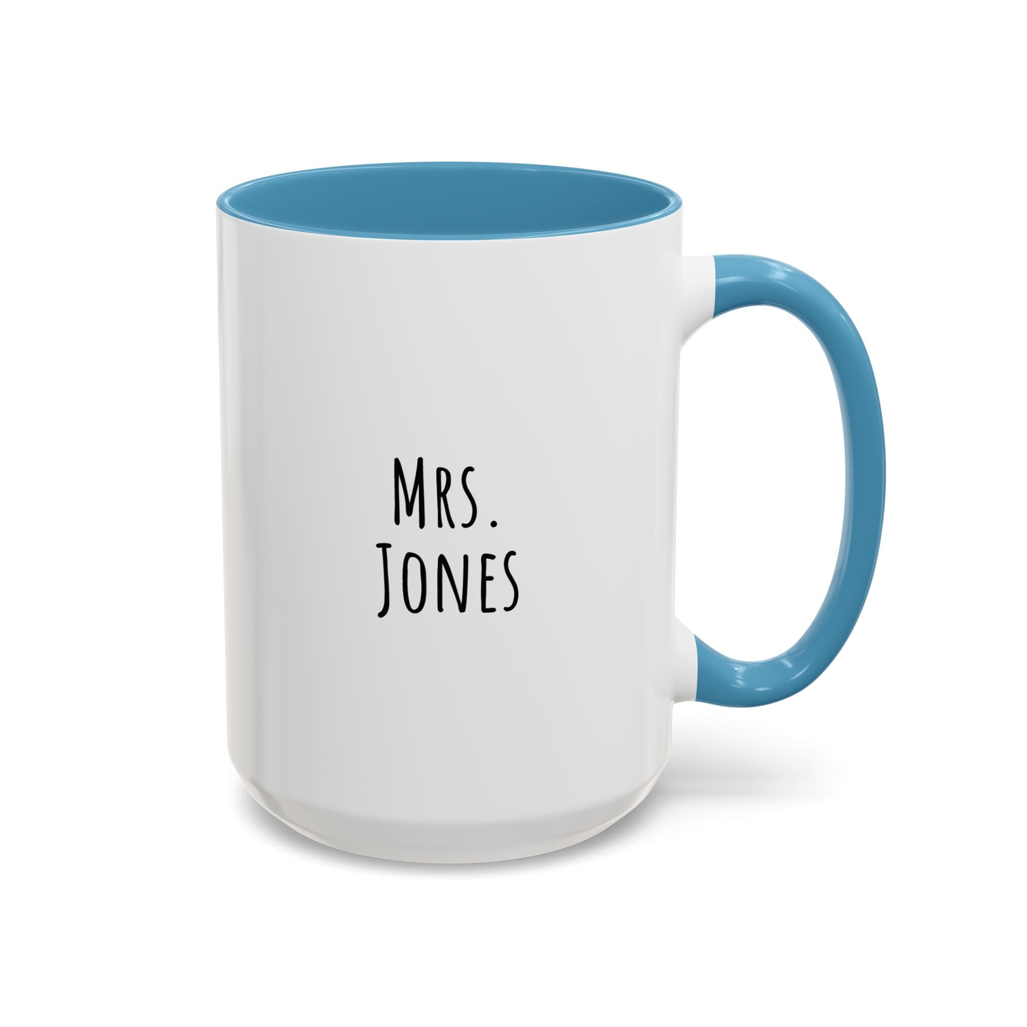 Close-up of glossy ceramic texture on personalized teacher mug