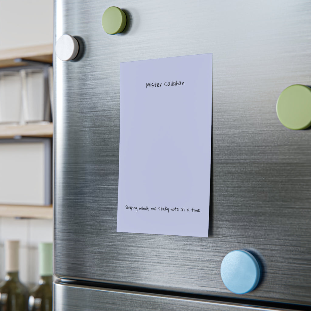 Personalized teacher sticky note pad 8x6 inch on a desk