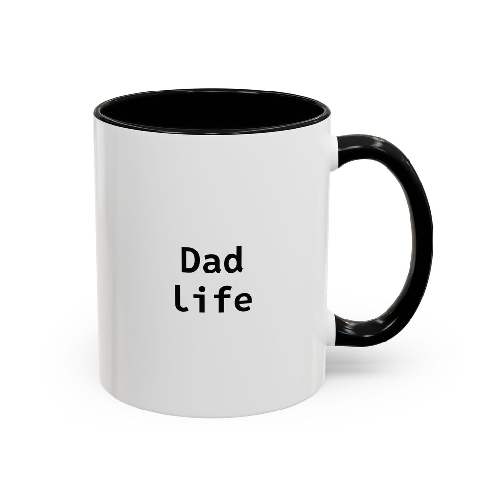 Personalized funny coffee mug with black handle and interior