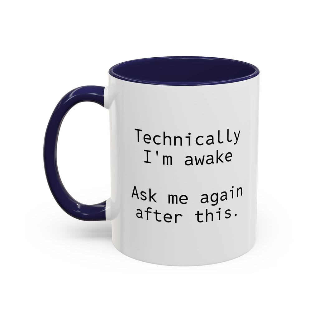 Personalized funny coffee mug held in hand