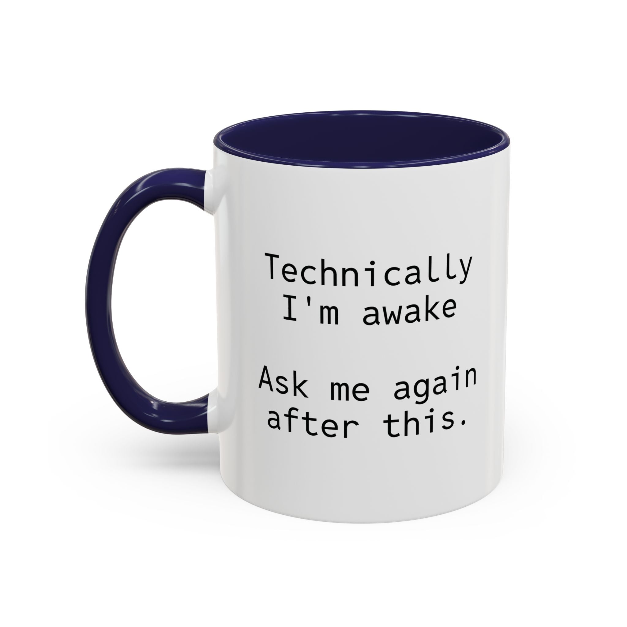 Personalized funny coffee mug held in hand