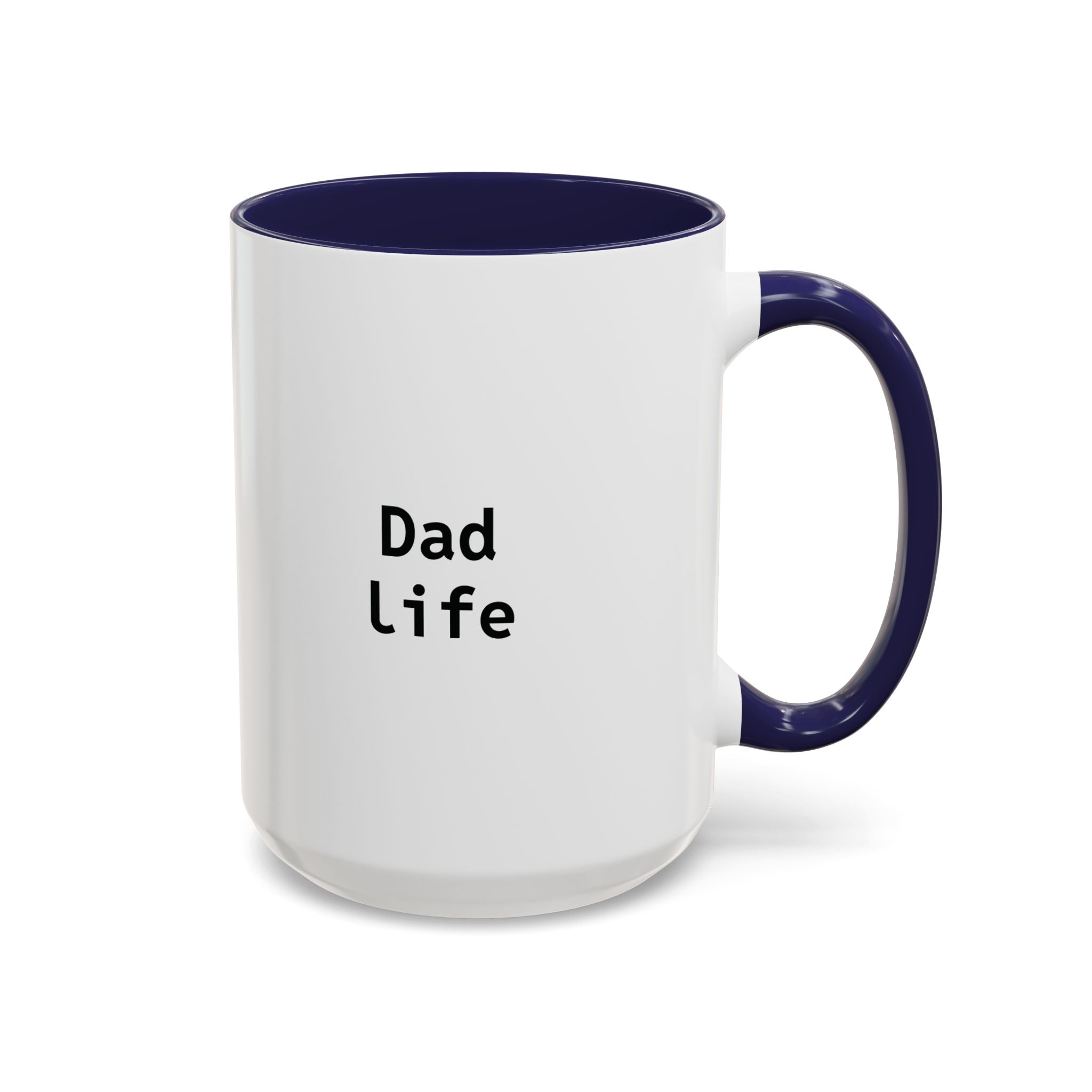 Personalized funny coffee mug with light blue handle and interior