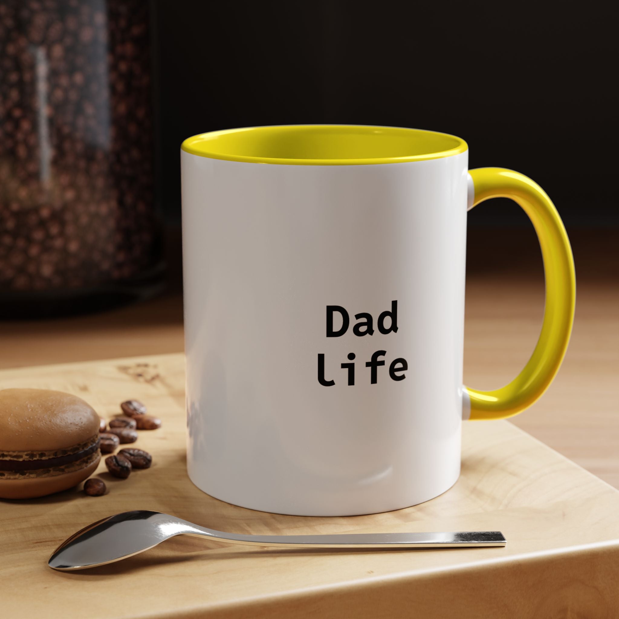Personalized mug displayed on a shelf